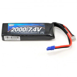 LOSI Batterie Li-po 7,4V 2S 1650mA 20C,prise EC2, long (LOSB9835)