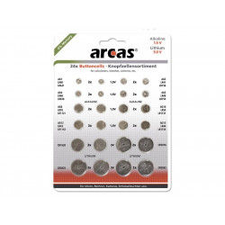 Pack de 24 piles bouton Arcas AG1 till CR2032 0% Mercury