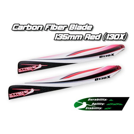 Carbon Fiber Blade 135mm - Red (130X)